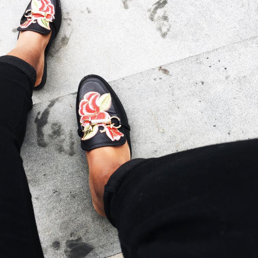 embroidered loafers