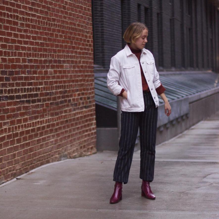 red boots, streetstyle fashion