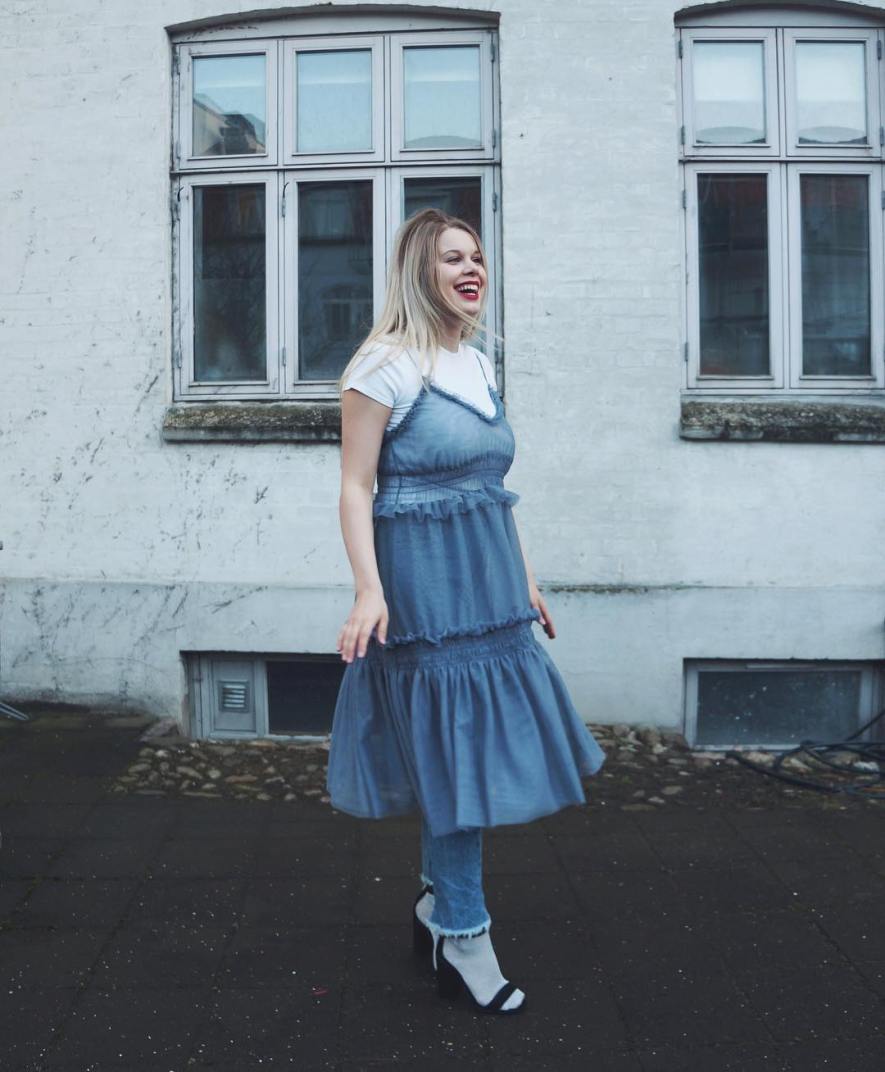 Blue Pastel Dress and Jeans