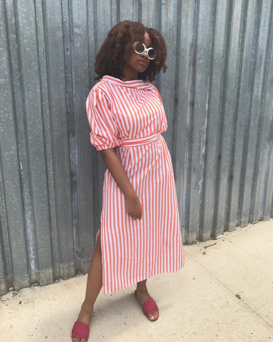 Striped Midi Dress Graduation Outfit