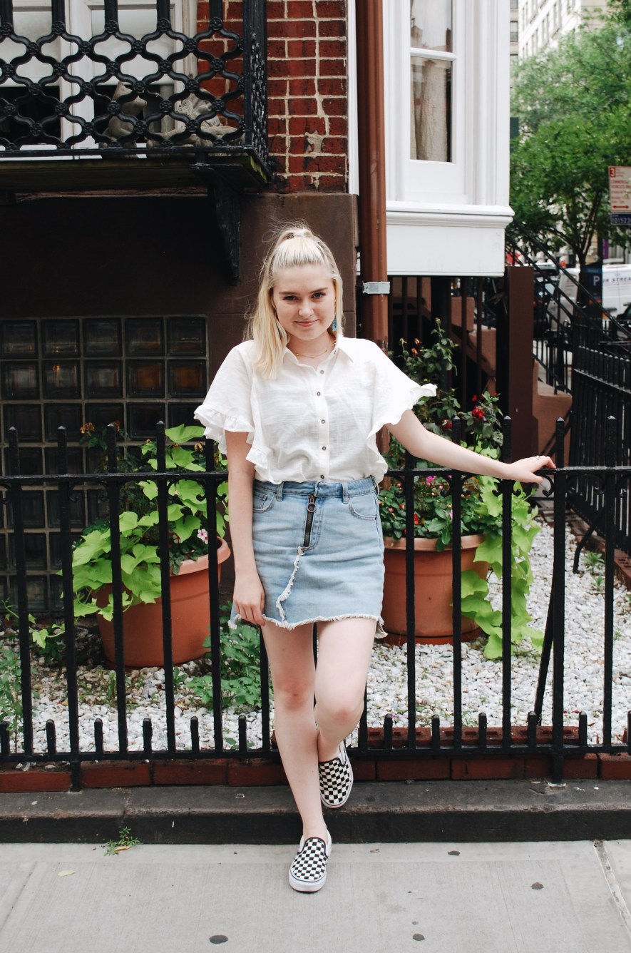 Same Shirt Three Ways Denim Skirt